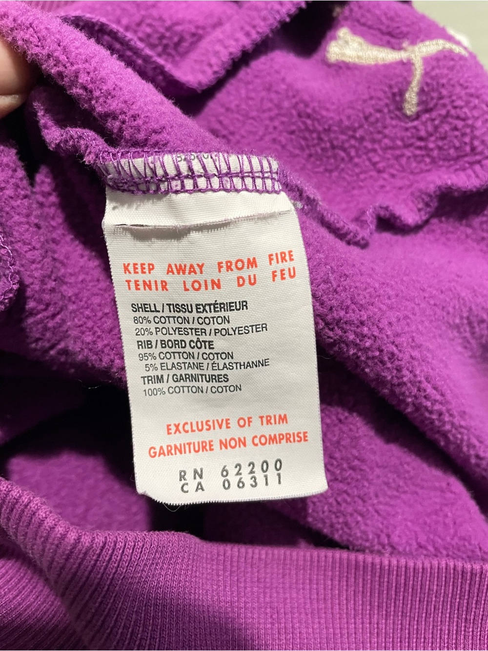 Puma Purple Graphic Logo Hoodie - White Drawstrings - Women's Medium - Picture 14 of 15
